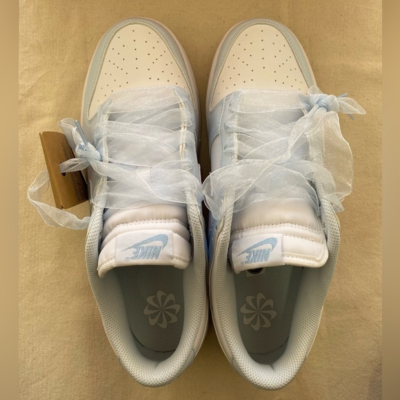 NwT Nike Dunk Low Next Nature White and Light Blue Tint Casual Sneakers 11.5 W - Picture 6 of 14